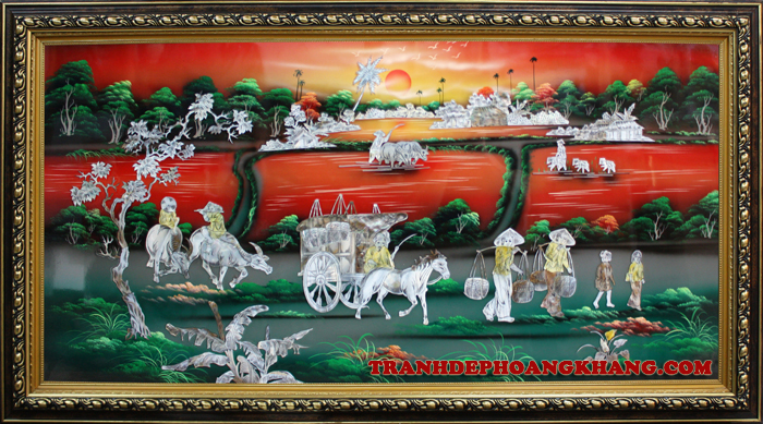 TRANH SƠN MÀI LÀNG QUÊ THANH BÌNH